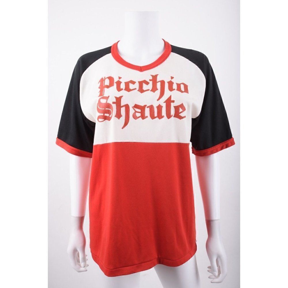Vintage Womens Picchio Shaute Jersey Shirt Sz M Red Black White